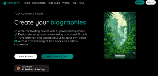 NovelistAI - AI-Generated Novels and Gamebooks