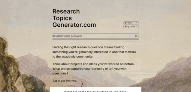 Research Topics Generator