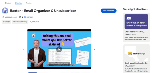 Baxter - Chrome Extension
