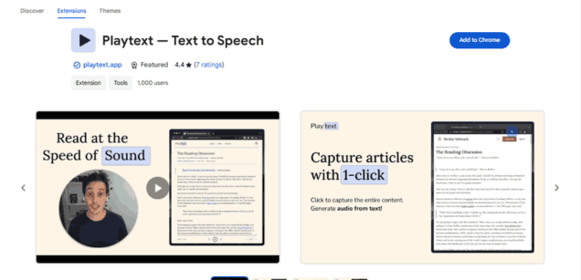 Playtext - Chrome Extension